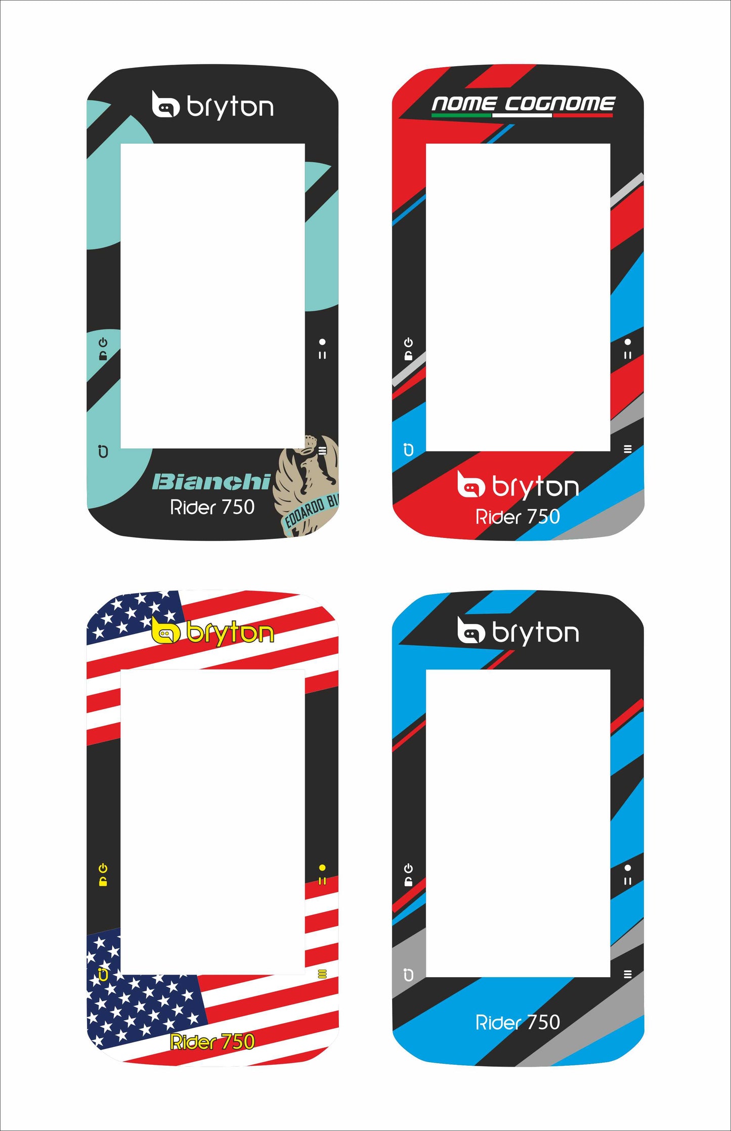 Bryton Rider 750 adesivo schermo ciclocomputer personalizzabile