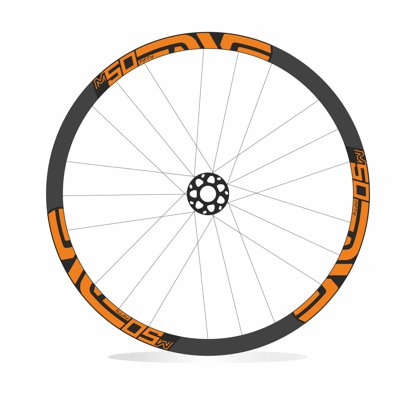ENVE M50 Fifty - Kit adesivi cerchi mtb 29" sfondo nero wheel decals stickers