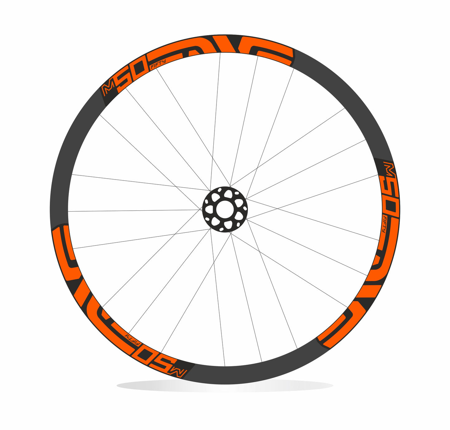 ENVE M50 Fifty - Kit adesivi cerchi mtb 29" sfondo nero wheel decals stickers