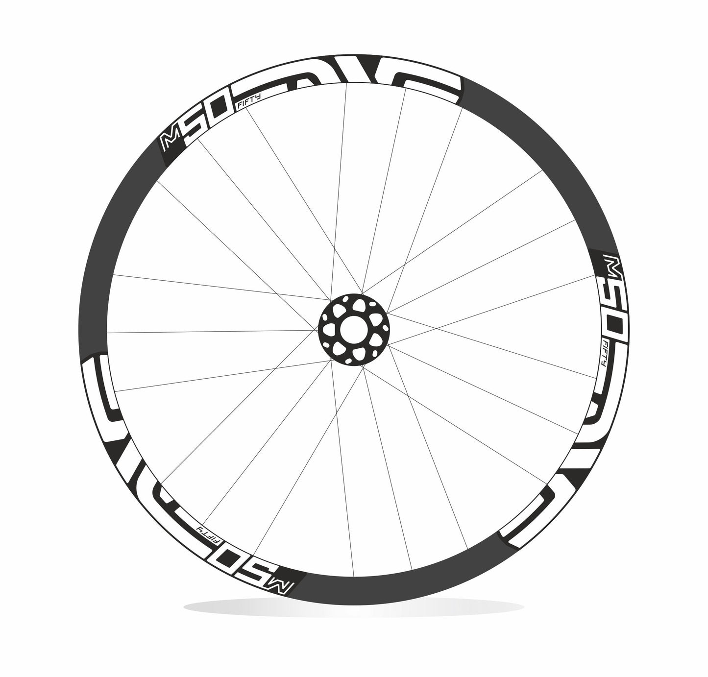 ENVE M50 Fifty - Kit adesivi cerchi mtb 29" sfondo nero wheel decals stickers