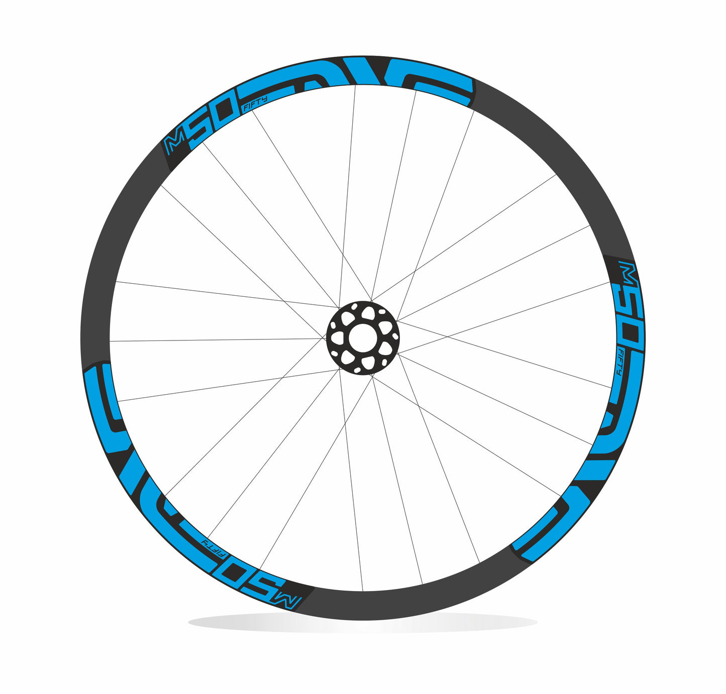 ENVE M50 Fifty - Kit adesivi cerchi mtb 29" sfondo nero wheel decals stickers