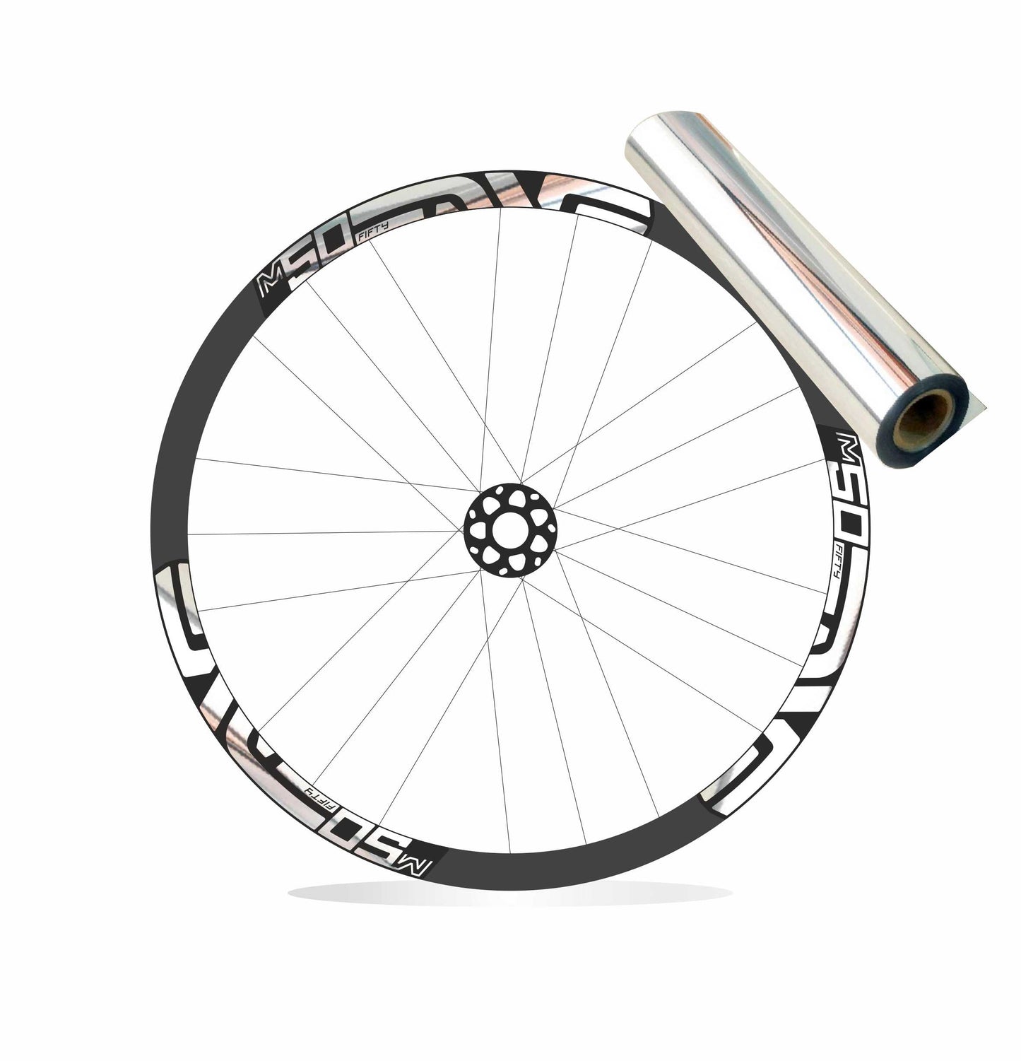 ENVE M50 Fifty - Kit adesivi cerchi mtb 29" sfondo nero wheel decals stickers