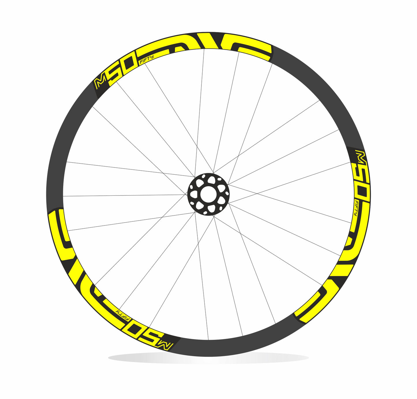 ENVE M50 Fifty - Kit adesivi cerchi mtb 29" sfondo nero wheel decals stickers