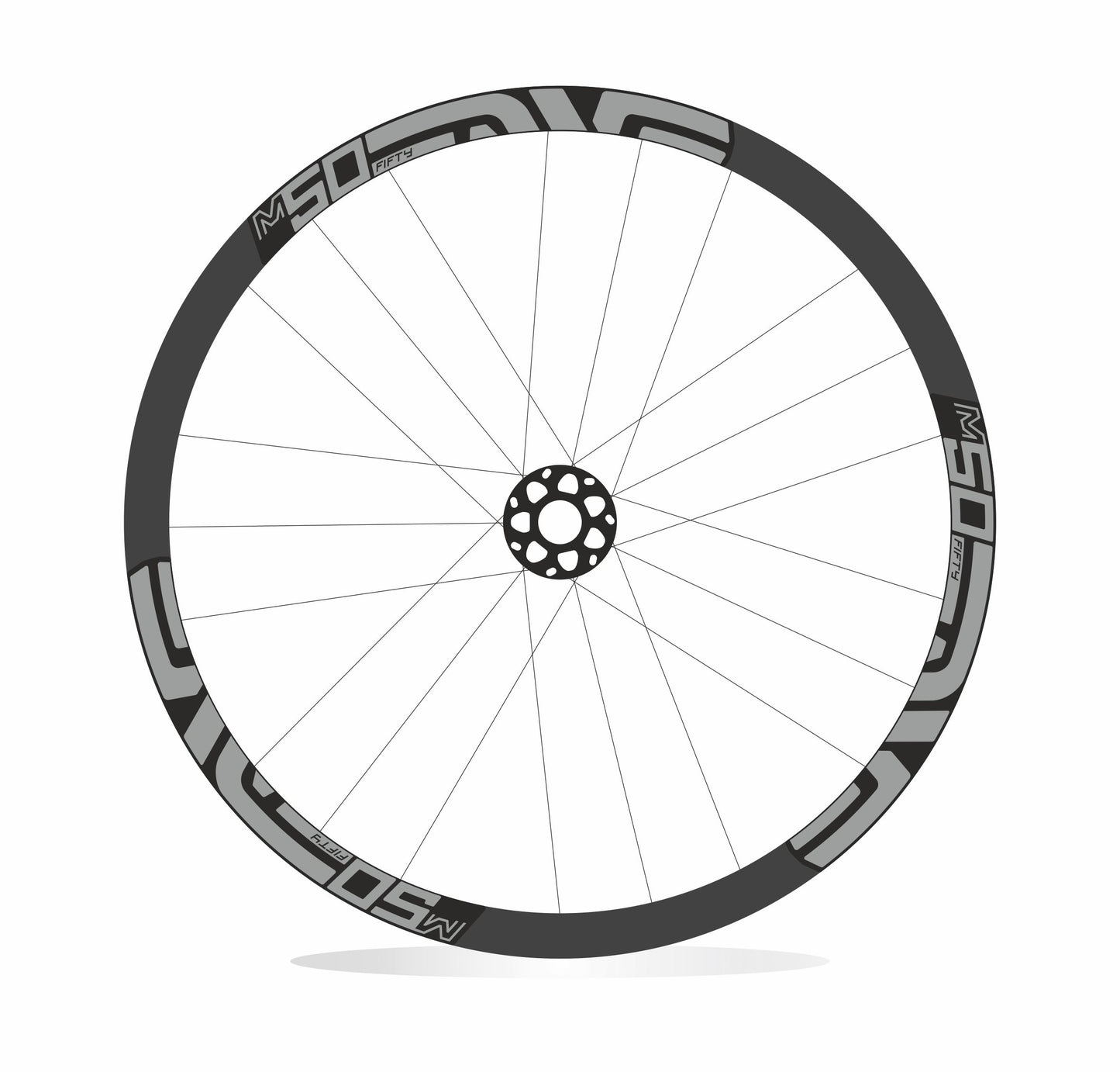 ENVE M50 Fifty - Kit adesivi cerchi mtb 29" sfondo nero wheel decals stickers