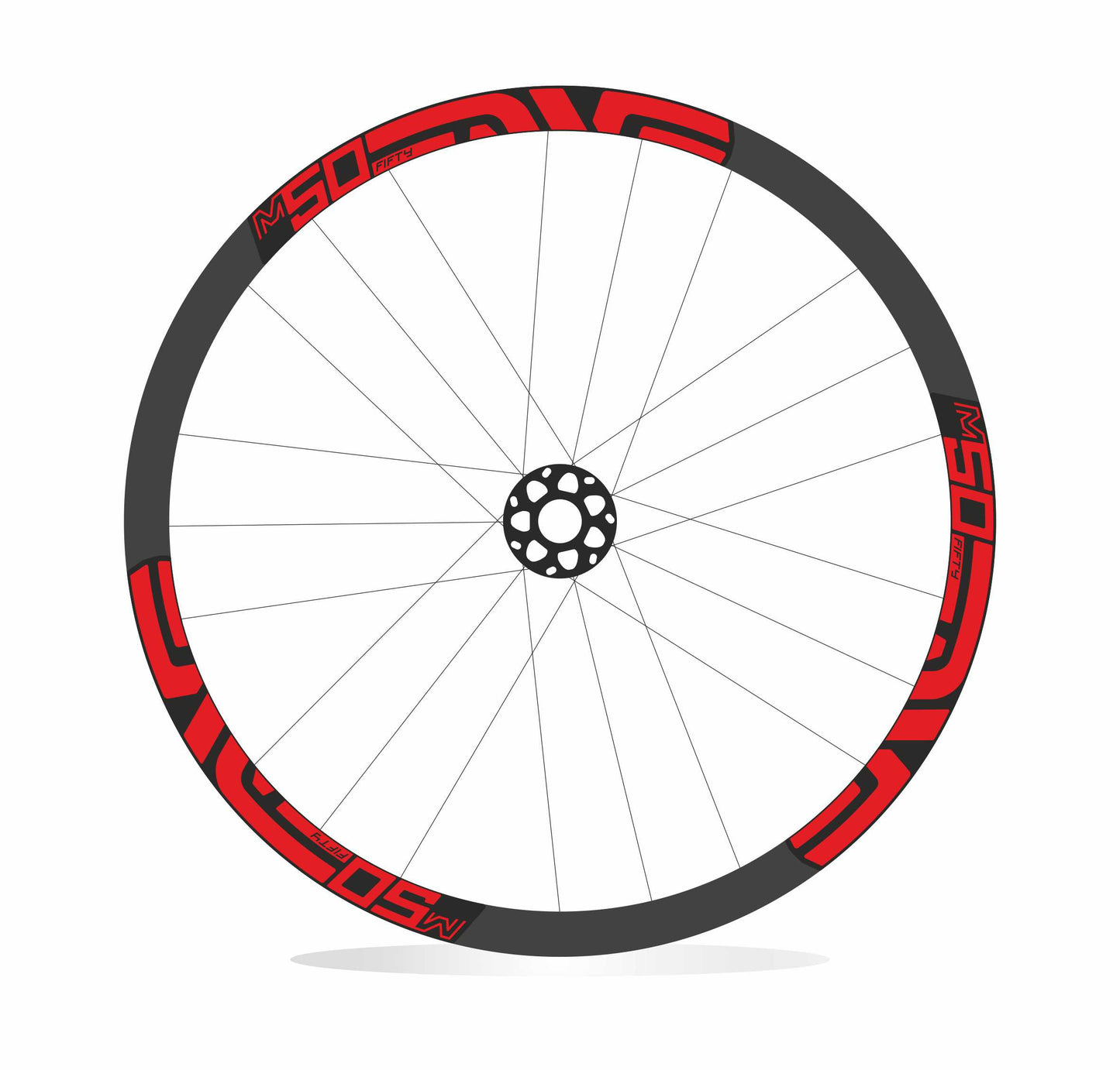 ENVE M50 Fifty - Kit adesivi cerchi mtb 29" sfondo nero wheel decals stickers