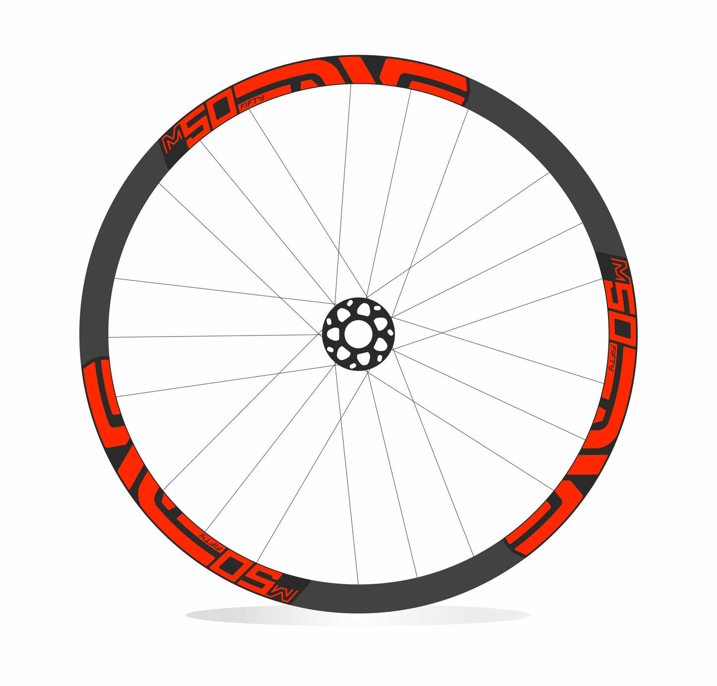 ENVE M50 Fifty - Kit adesivi cerchi mtb 29" sfondo nero wheel decals stickers