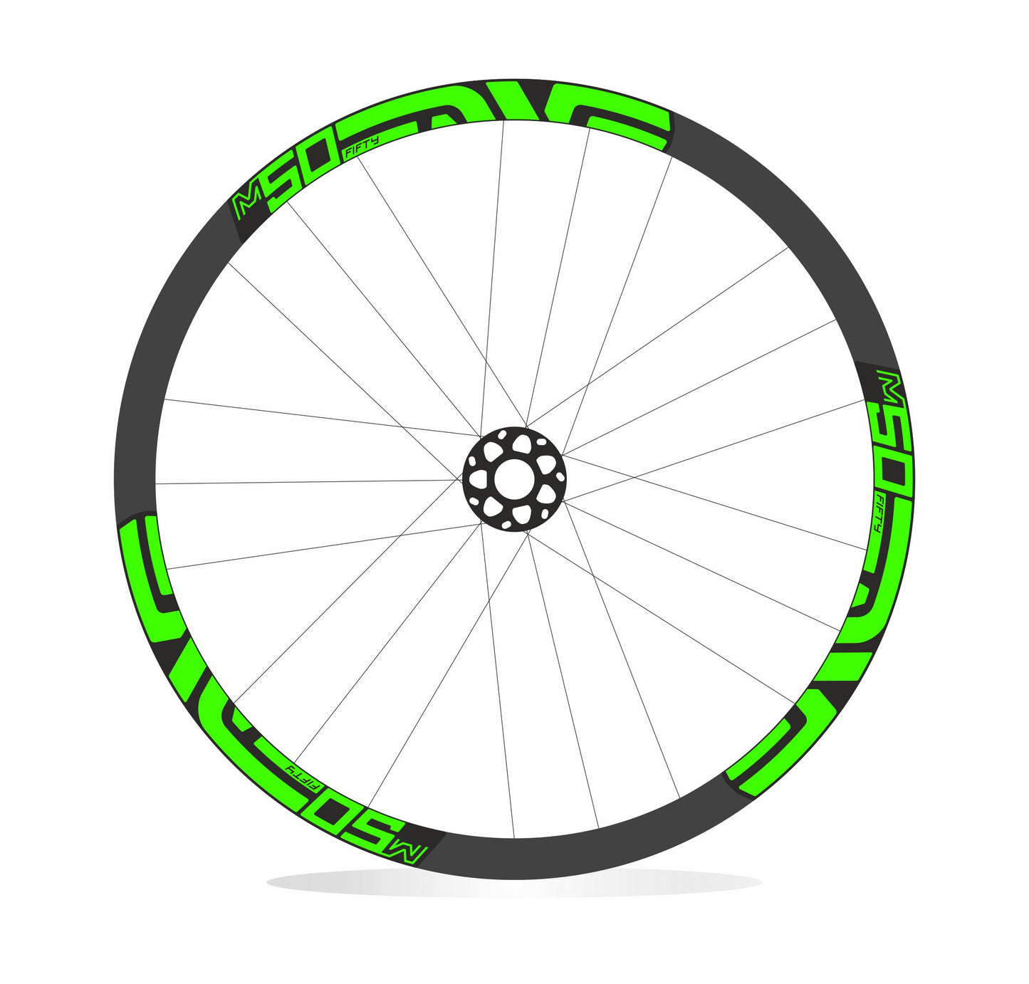 ENVE M50 Fifty - Kit adesivi cerchi mtb 29" sfondo nero wheel decals stickers