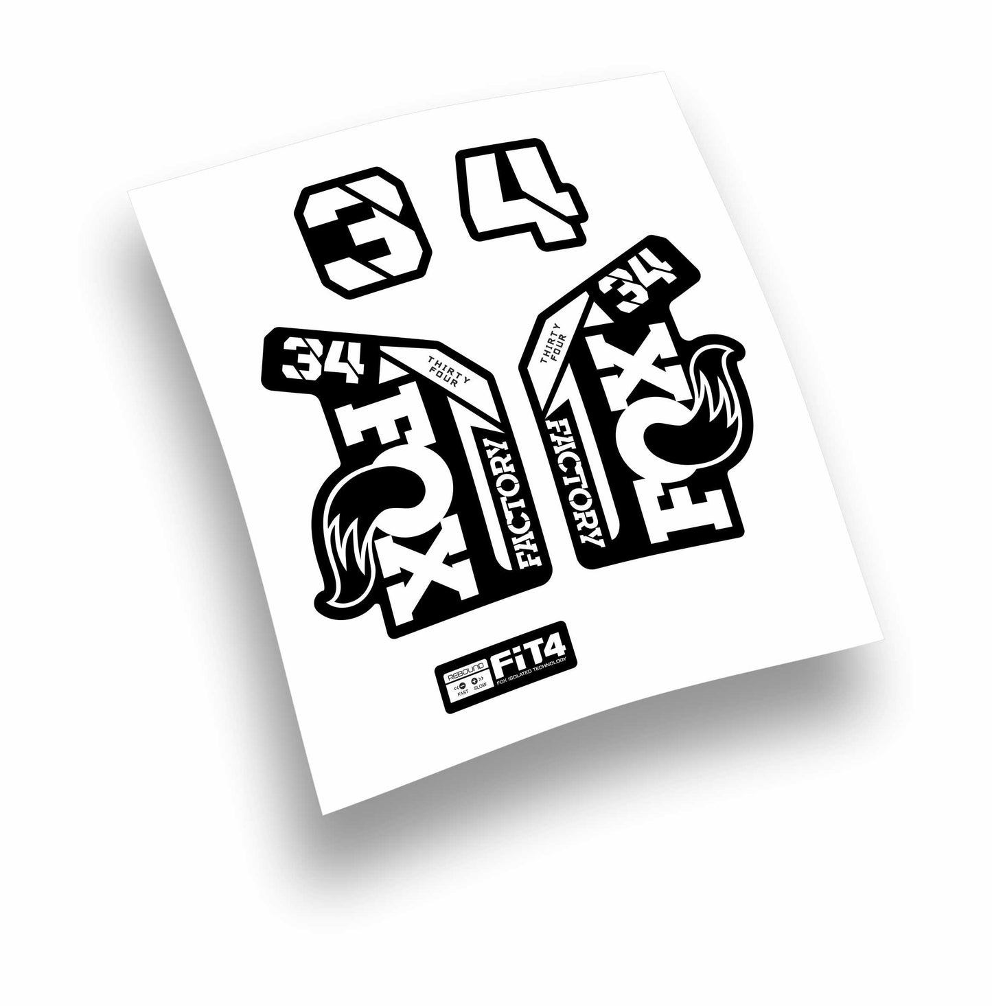 Fox 34 Factory Step Cast 140mm adesivi sticker per forcella mountain bike