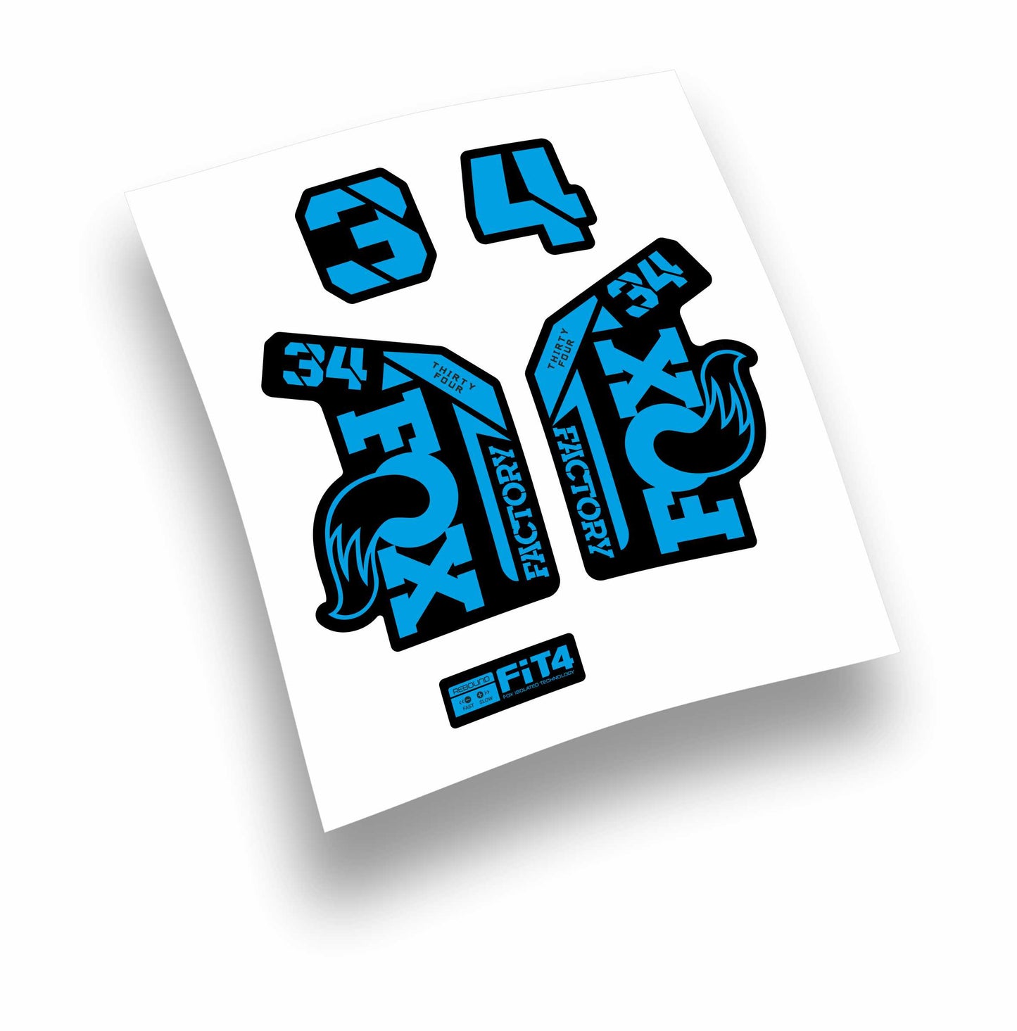 Fox 34 Factory Step Cast 140mm adesivi sticker per forcella mountain bike