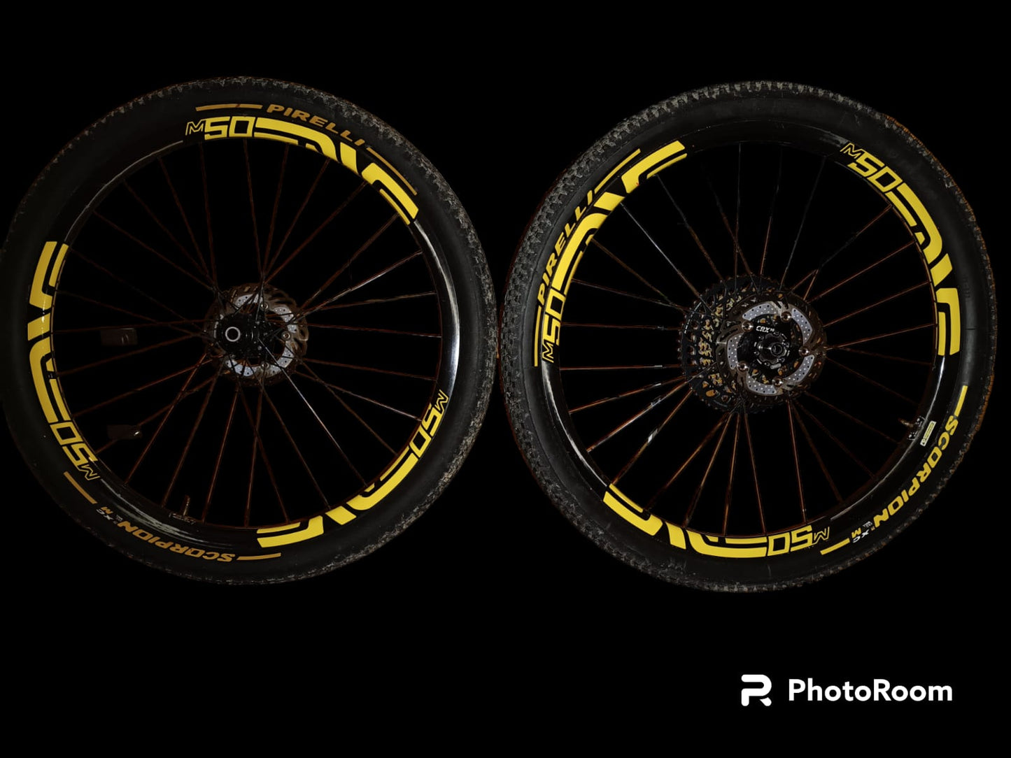 ENVE M50 Fifty - Kit adesivi cerchi mtb 29" sfondo nero wheel decals stickers