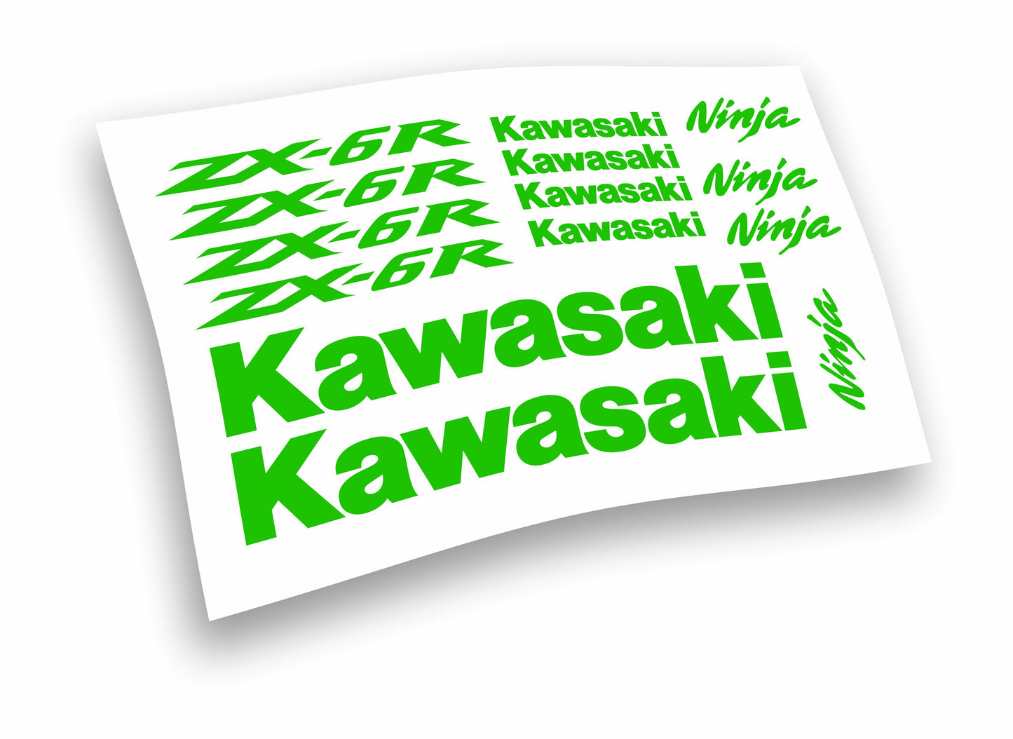 Kit adesivi/stickers/decalcomanie per moto Kawasaki zx6r - 14 pezzi
