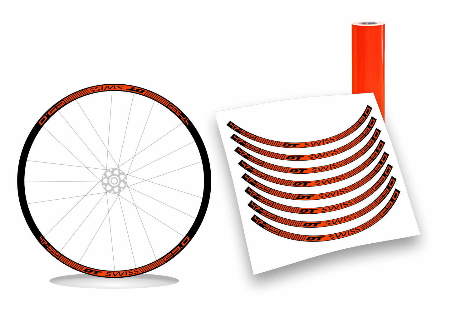 dt swiss 47-559 adesivi ruote bicicletta colori personalizzabili 8pz