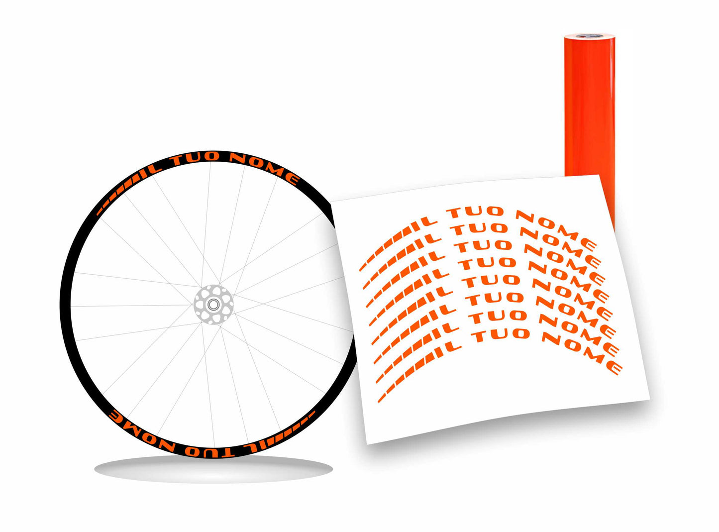 Adesivi nome personalizzato cerchio mtb bdc stickers wheel