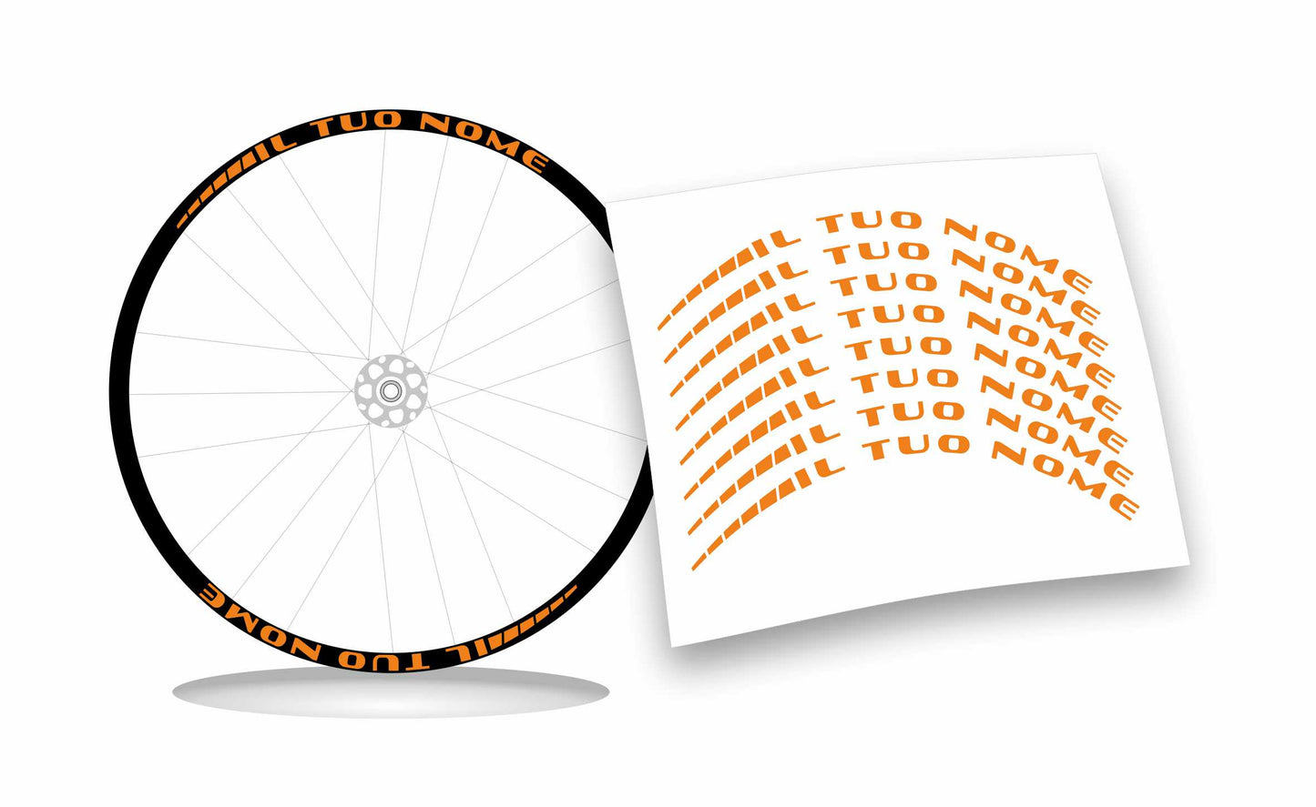 Adesivi nome personalizzato cerchio mtb bdc stickers wheel