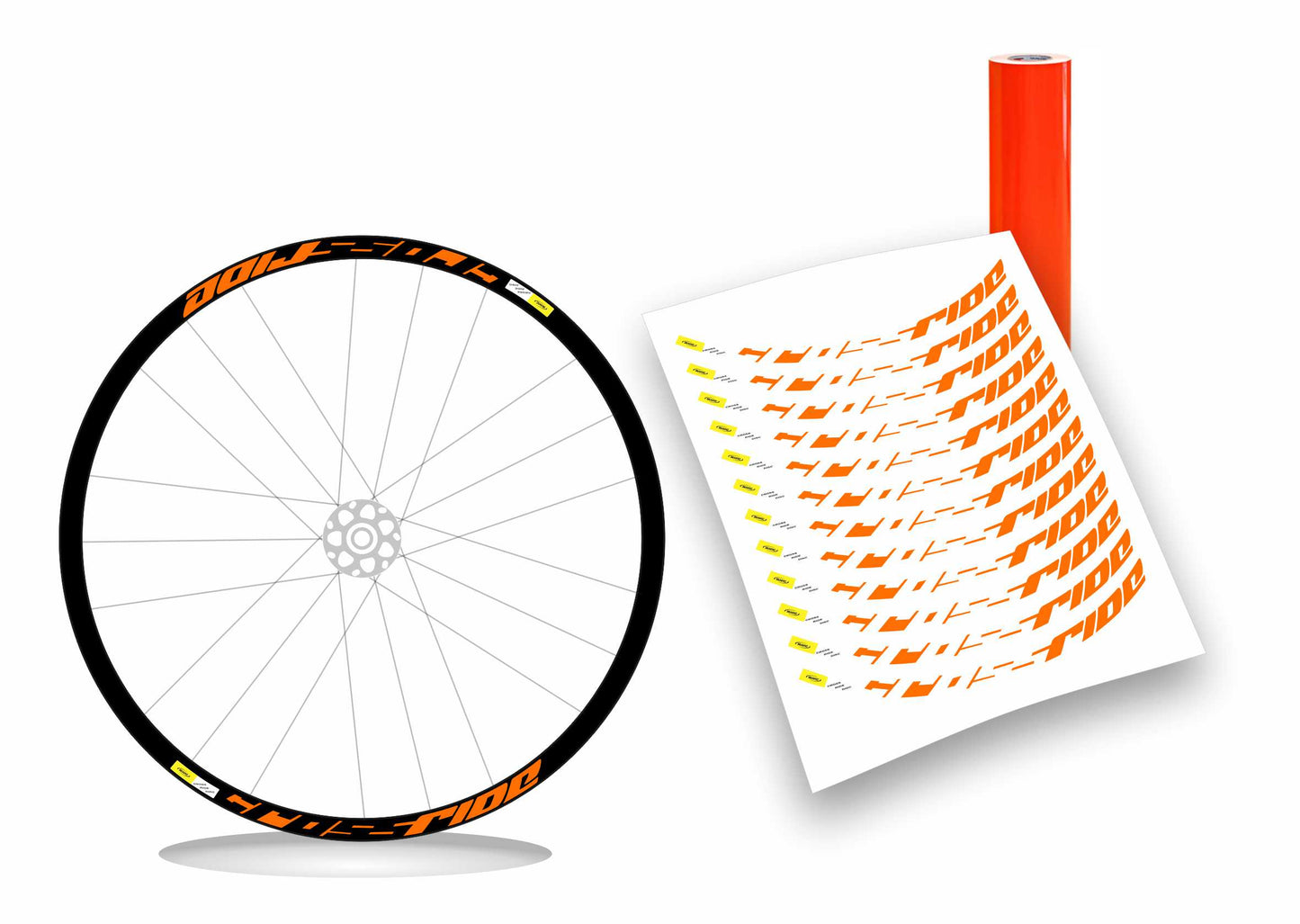 CROSSRIDE MAVIC - Kit adesivi cerchi mtb 27" sfondo nero wheel decals sticker