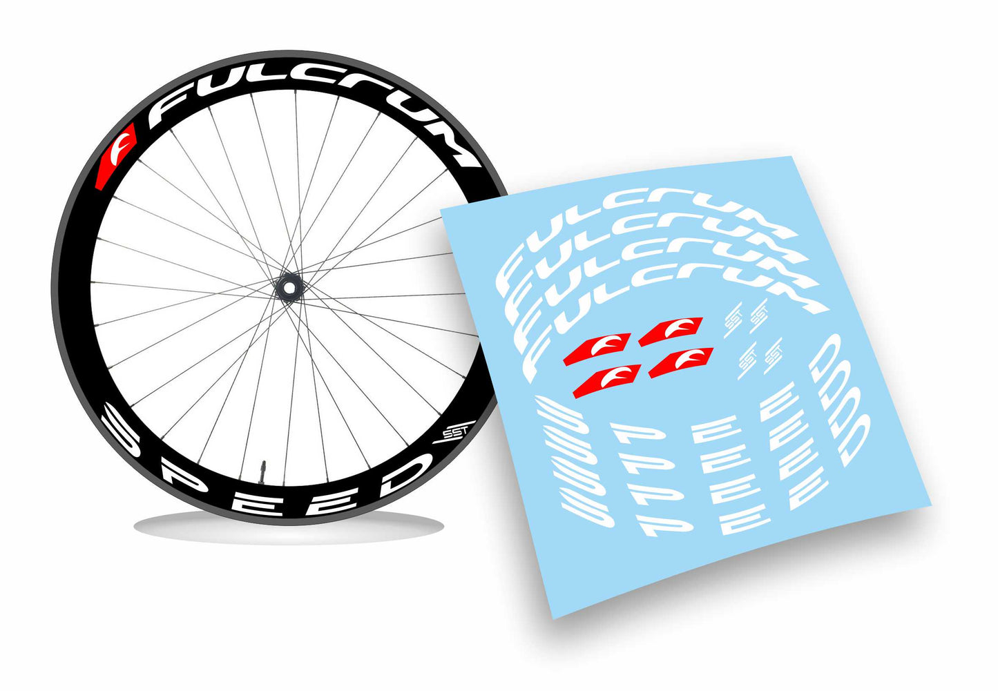 Fulcrum Racing speed 55t adesivi sticker cerchi bici da corsa personalizzati