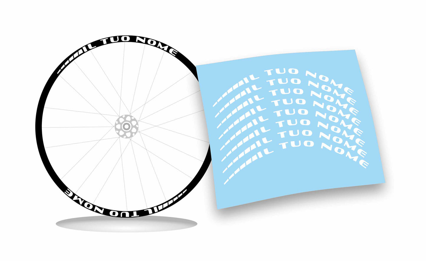 Adesivi nome personalizzato cerchio mtb bdc stickers wheel