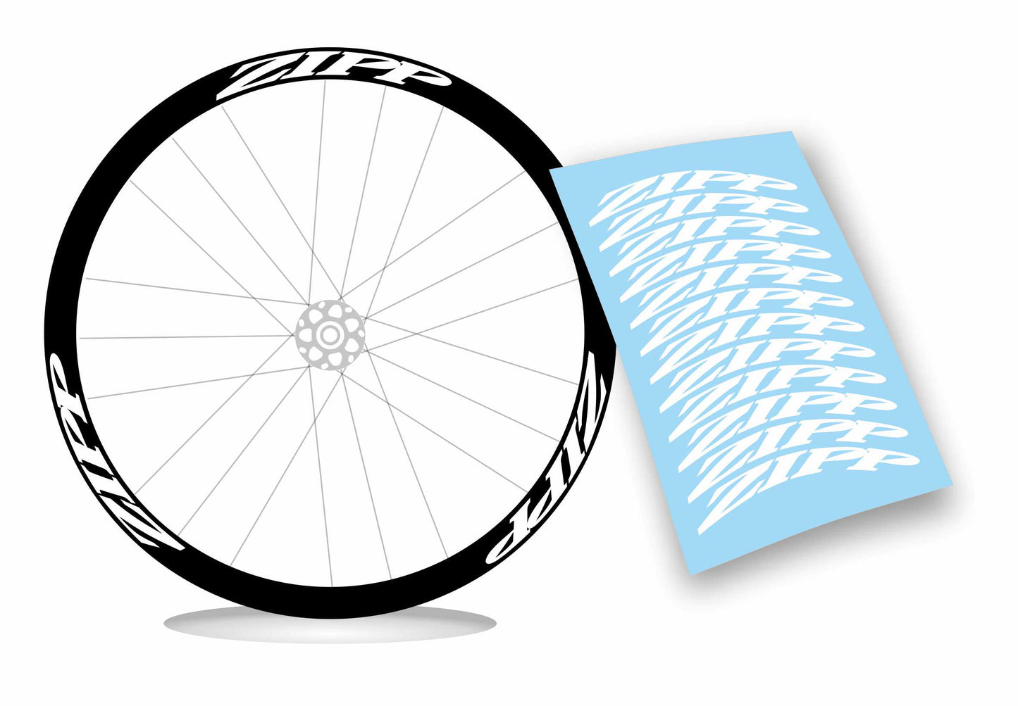 Kit adesivi cerchi bici bdc Zipp colori a scelta 12 pezzi wheel stickers