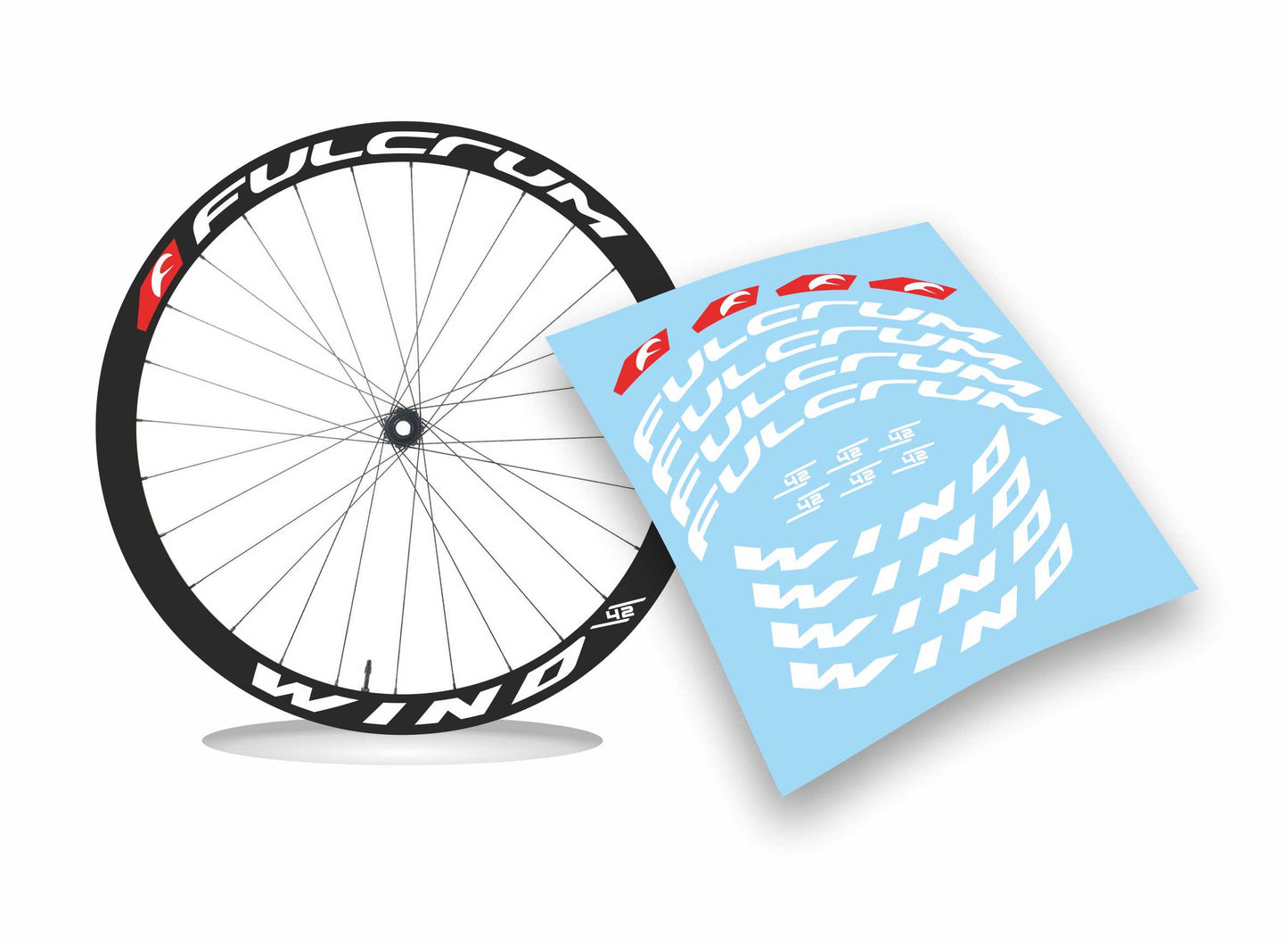 Fulcrum wind 42 adesivi sticker cerchi bici da corsa personalizzati