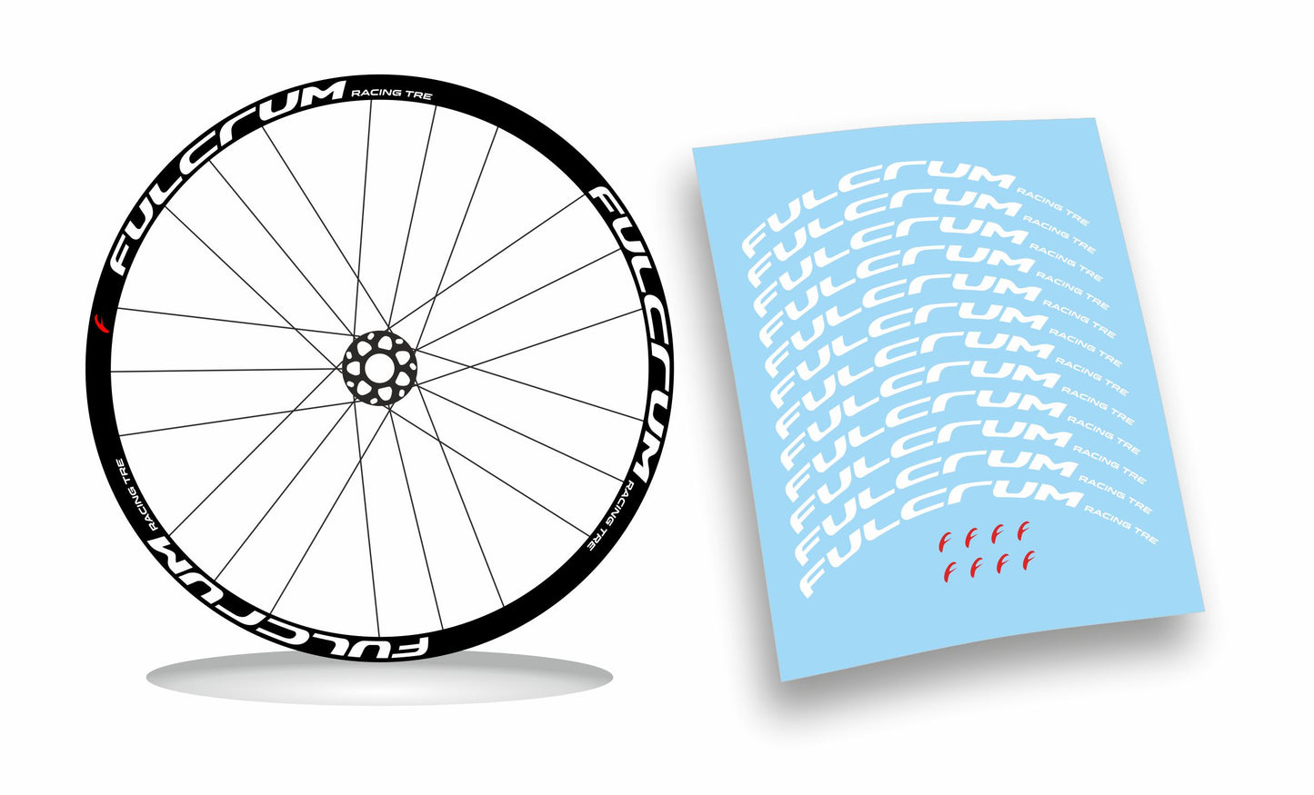 Fulcrum Racing 3/ Tre adesivi cerchi bici da corsa personalizzati stickers 28"