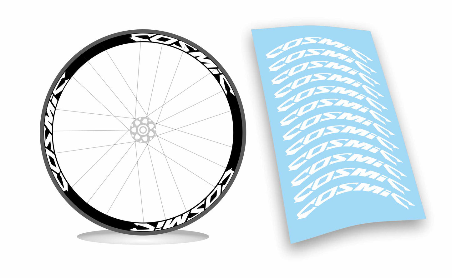 mavic COSMIC pre-spaziato adesivi ruote bici da corsa wheel stickers colori personalizzati
