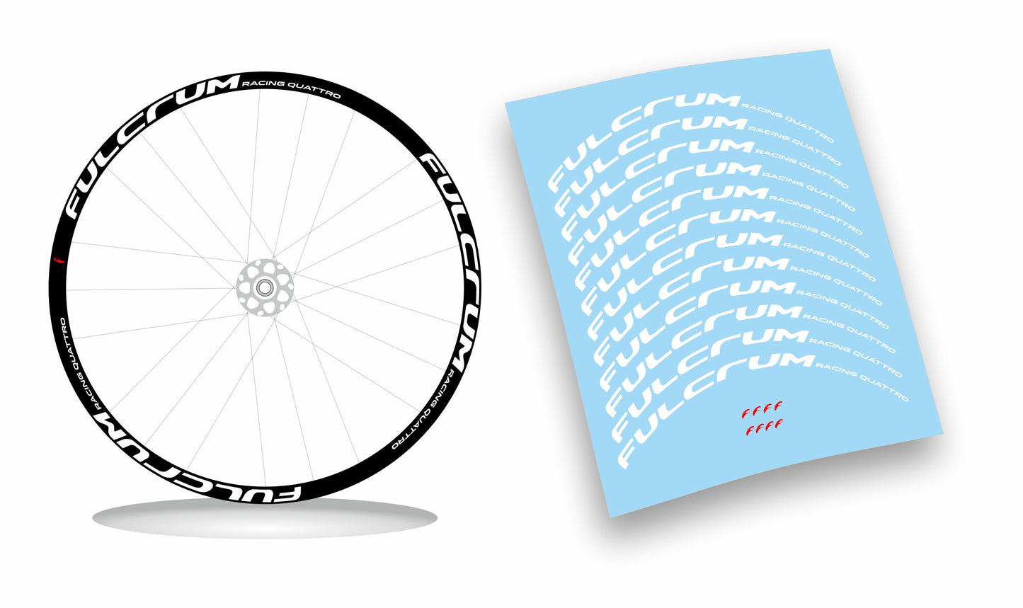 Fulcrum Racing 4/Quattro adesivi cerchi bici da corsa personalizzati stickers 28"