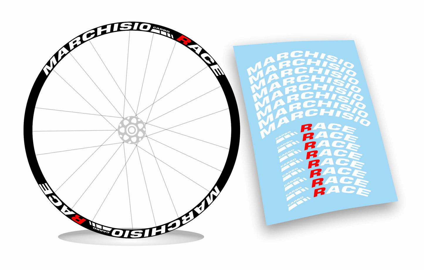 kit adesivi stickers cerchi bicicletta MARCHISIO carbo race
