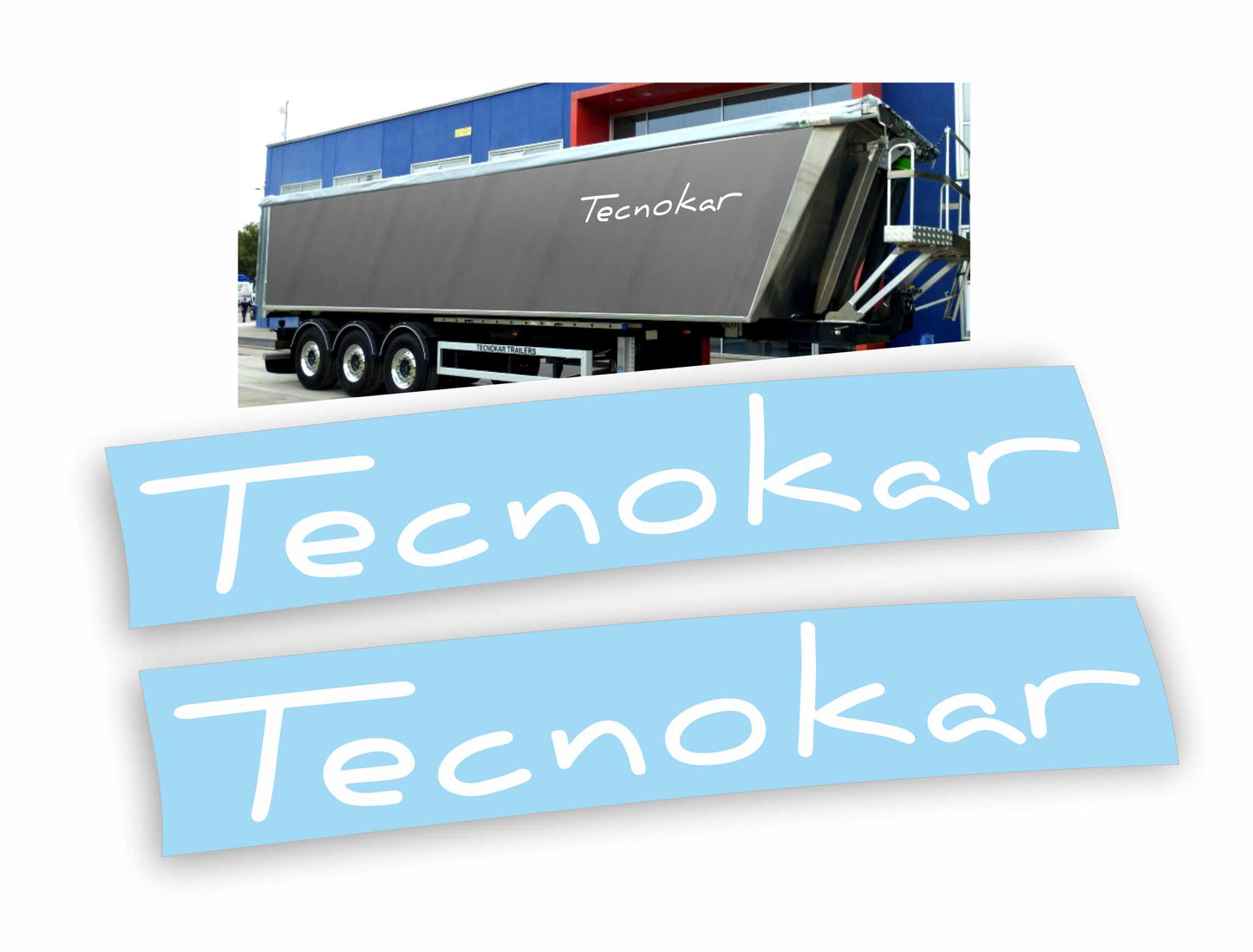 Tecnokar Trailers adesivi ribaltabile cassone semirimorchio 200cm x 28cm