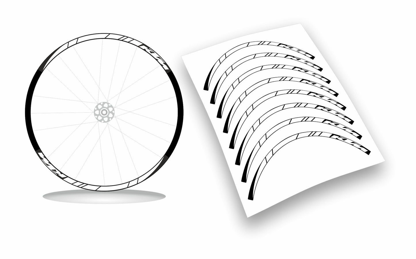 kit adesivi bicicletta cerchi ktm 8pz colore personalizzato misura 26-27.5-28-29