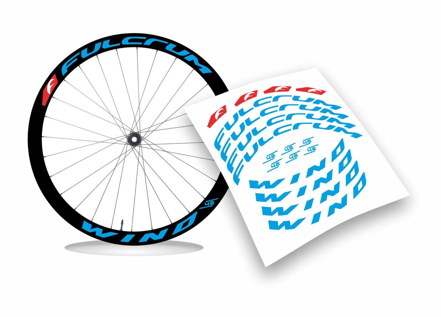 Fulcrum wind 42 adesivi sticker cerchi bici da corsa personalizzati