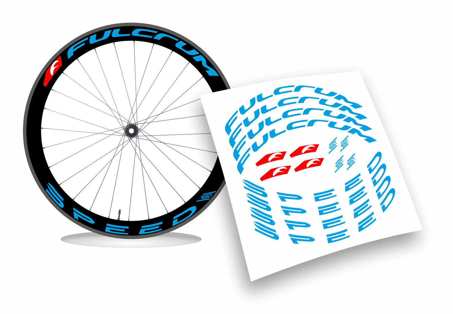 Fulcrum Racing speed 55t adesivi sticker cerchi bici da corsa personalizzati