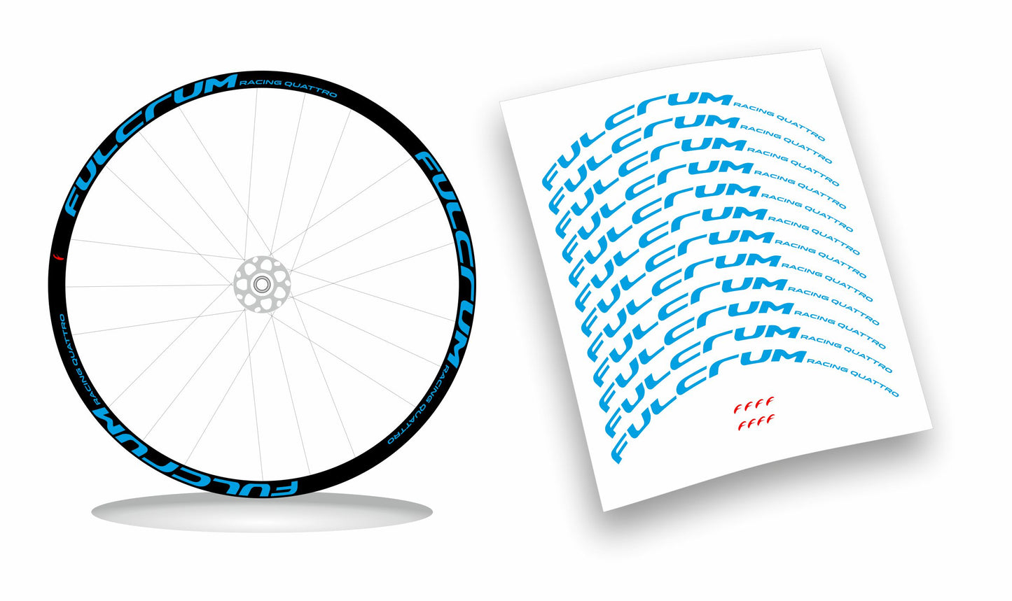 Fulcrum Racing 4/Quattro adesivi cerchi bici da corsa personalizzati stickers 28"