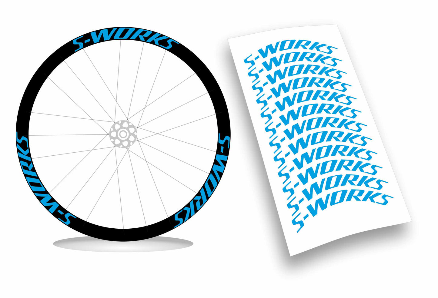 Kit adesivi personalizzato cerchi bici da corsa specialized s-works 12pezzi