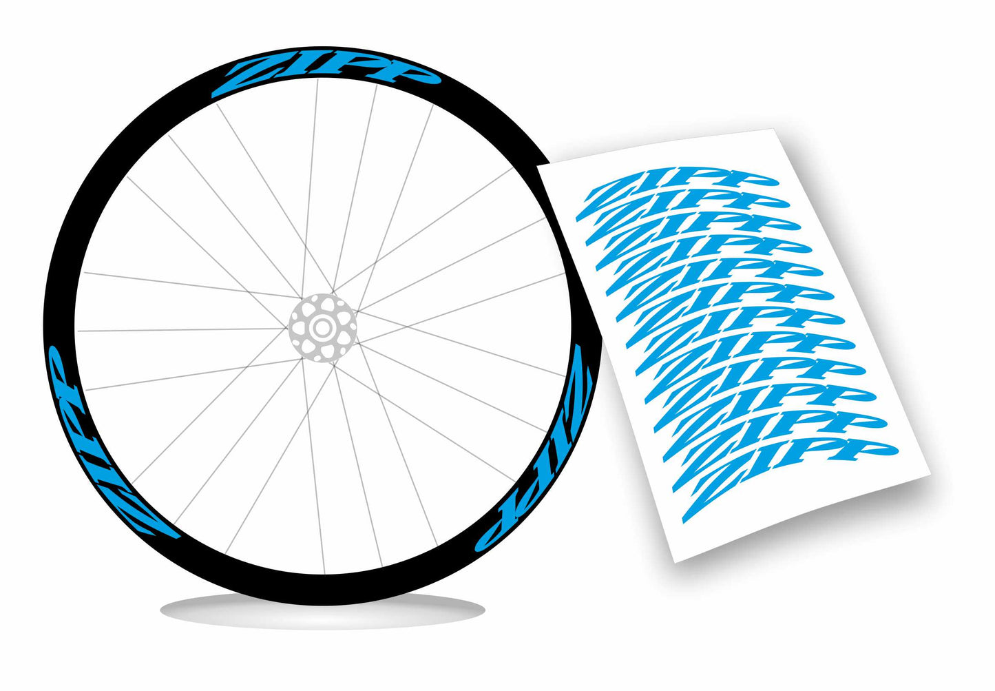 Kit adesivi cerchi bici bdc Zipp colori a scelta 12 pezzi wheel stickers