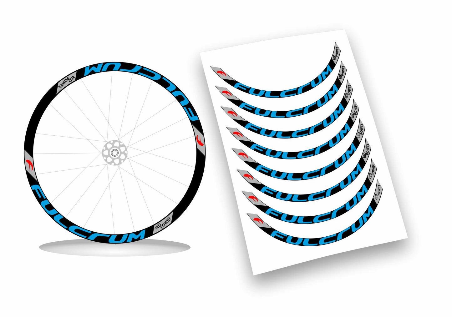 fulcrum red power adesivi stickers per cerchi bici