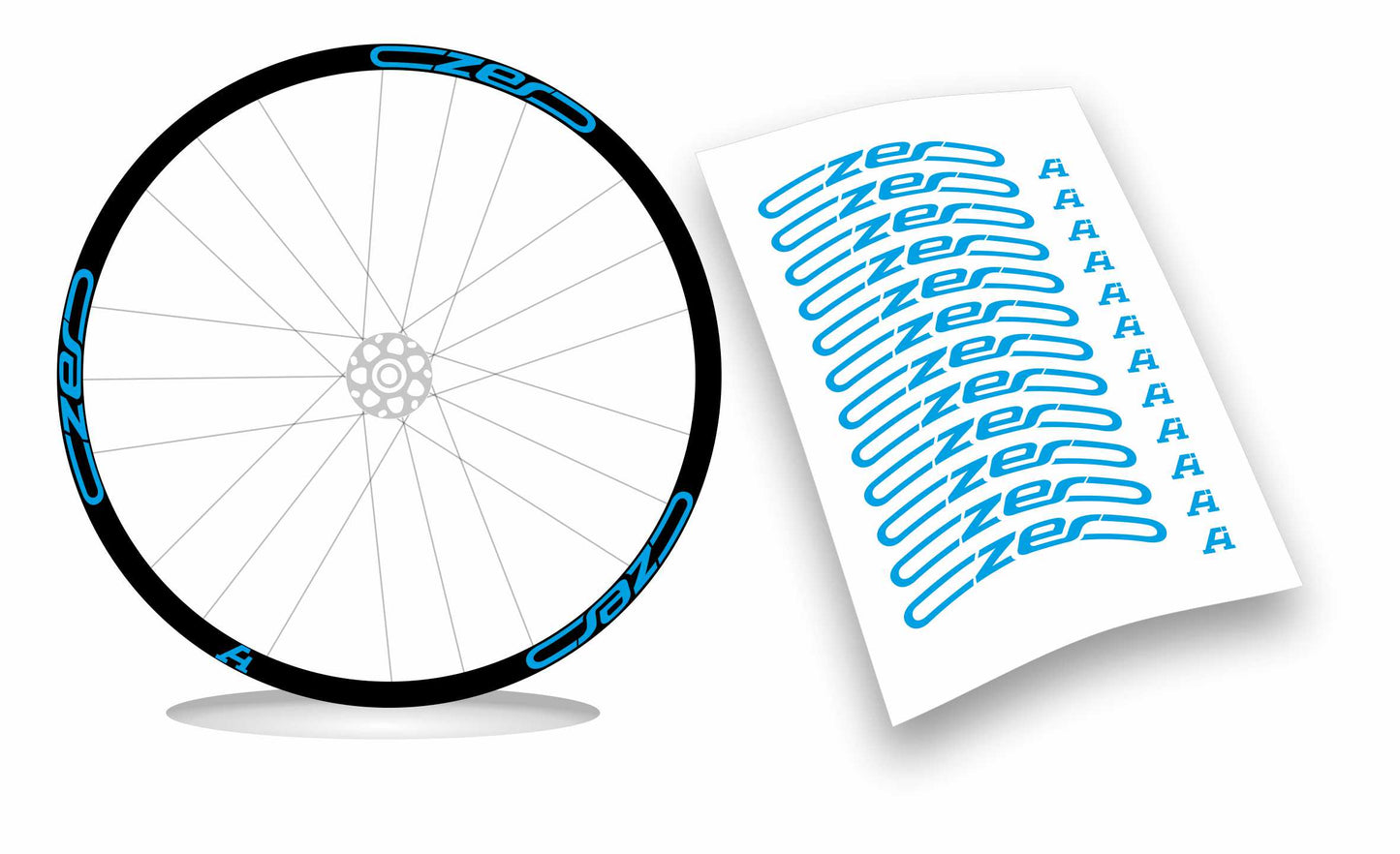 Adesivi cerchi ruote mtb CZERO cannondale senza fondo personalizzabili customizable color