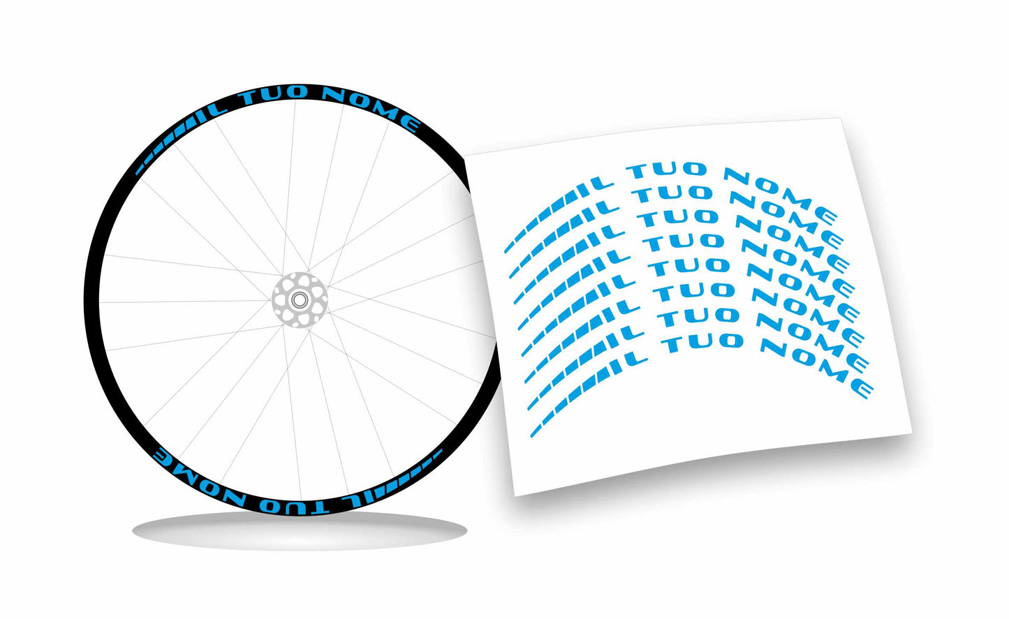 Adesivi nome personalizzato cerchio mtb bdc stickers wheel