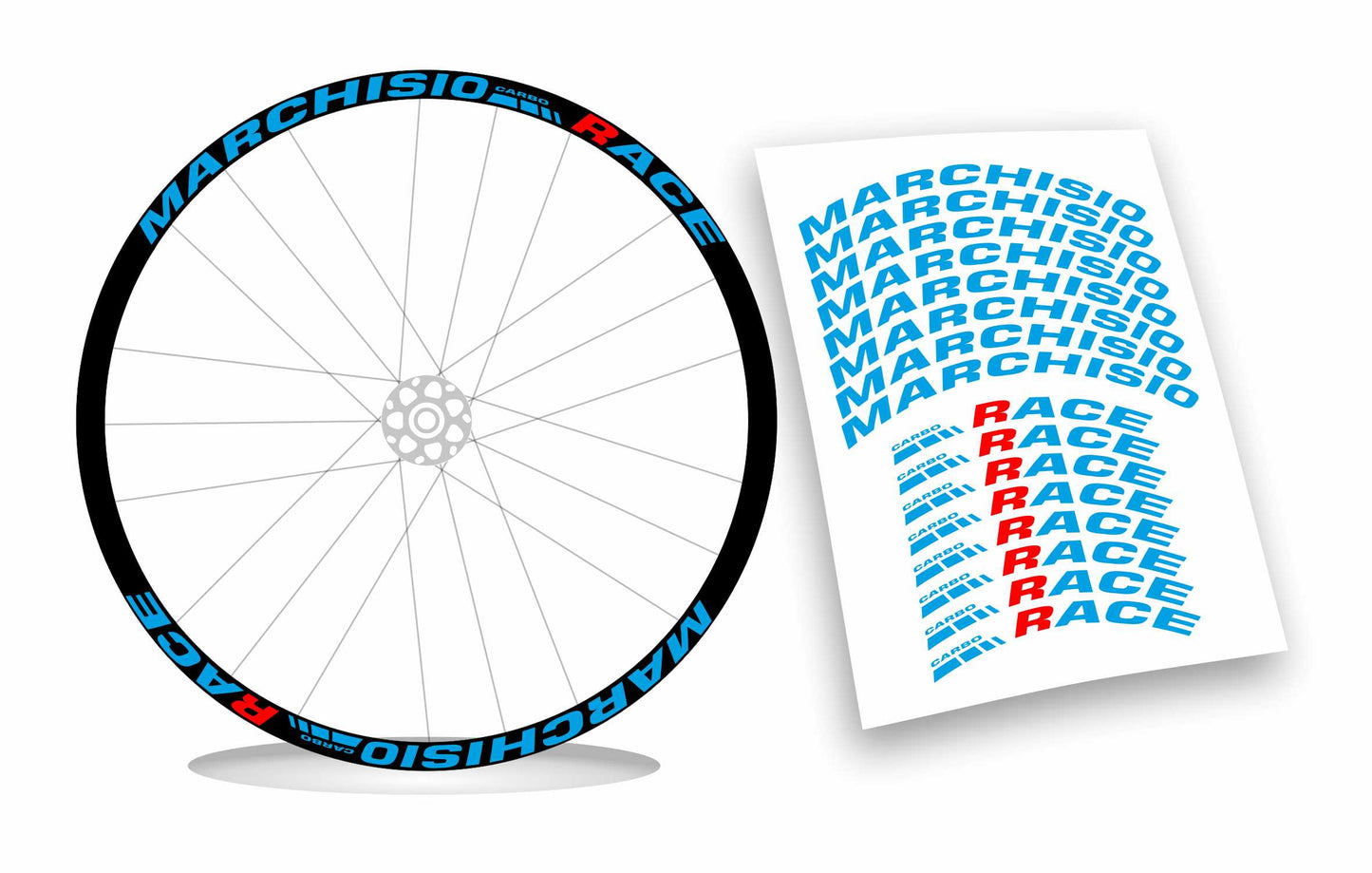 kit adesivi stickers cerchi bicicletta MARCHISIO carbo race