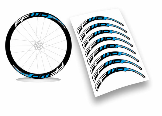 Kit adesivi/stickers per cerchi Fast Forward 8pezzi profilo 40mm