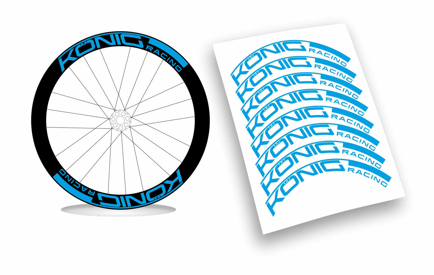 KONIG Racing adesivi personalizzati per cerchi bici da corsa