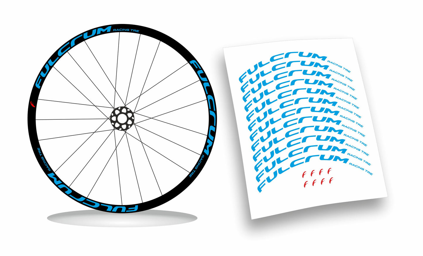 Fulcrum Racing 3/ Tre adesivi cerchi bici da corsa personalizzati stickers 28"