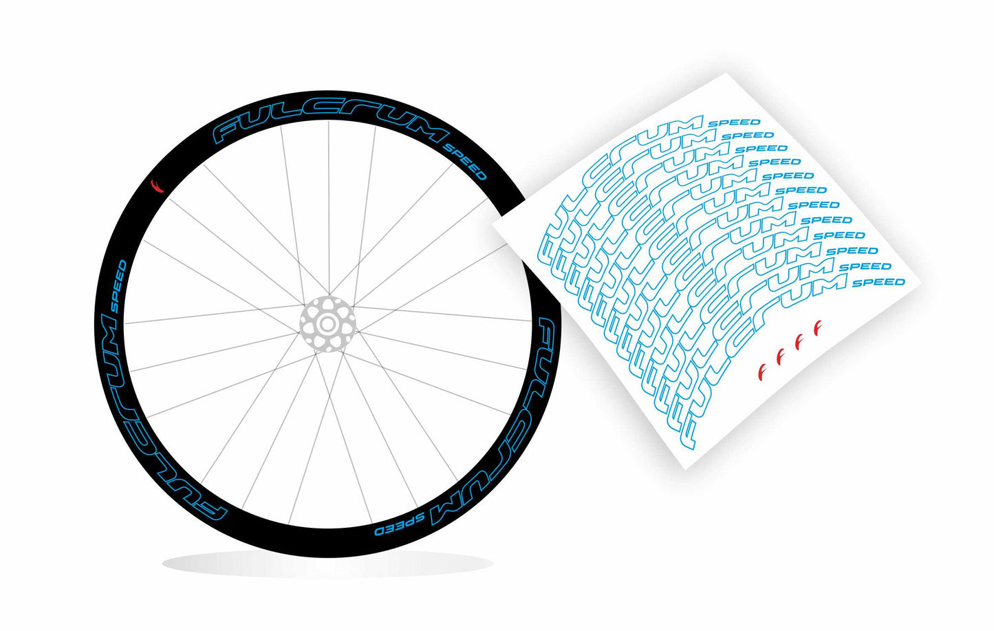 Fulcrum Racing speed profilo 40/35mm adesivi stickers cerchi bici da corsa personalizzati