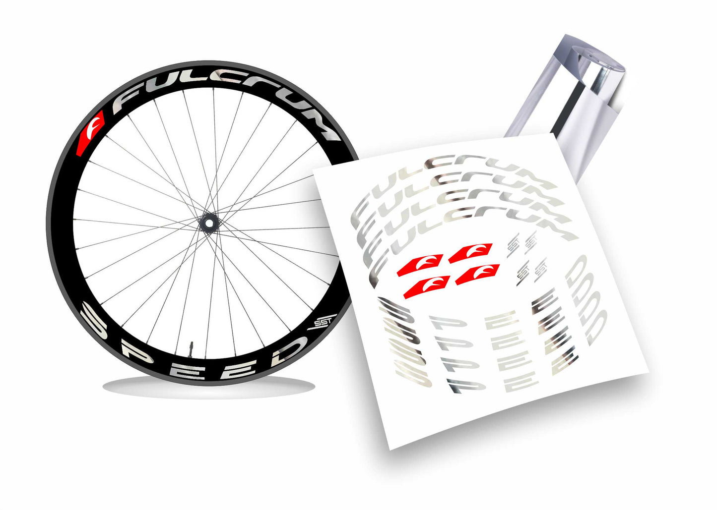 Fulcrum Racing speed 55t adesivi sticker cerchi bici da corsa personalizzati