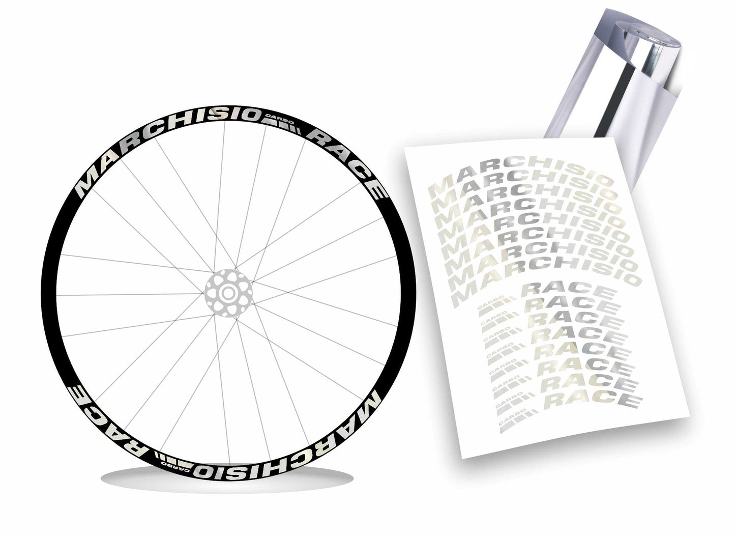 kit adesivi stickers cerchi bicicletta MARCHISIO carbo race