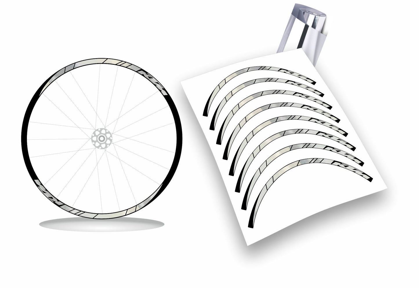 kit adesivi bicicletta cerchi ktm 8pz colore personalizzato misura 26-27.5-28-29