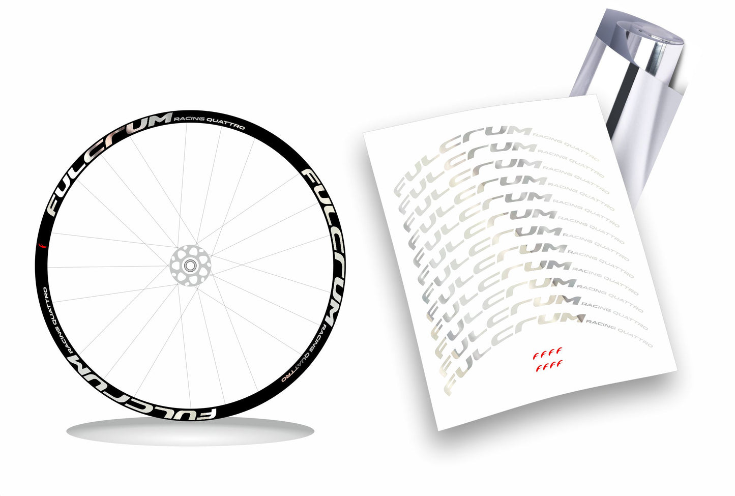 Fulcrum Racing 4/Quattro adesivi cerchi bici da corsa personalizzati stickers 28"