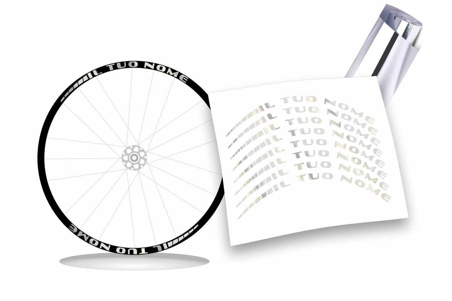Adesivi nome personalizzato cerchio mtb bdc stickers wheel