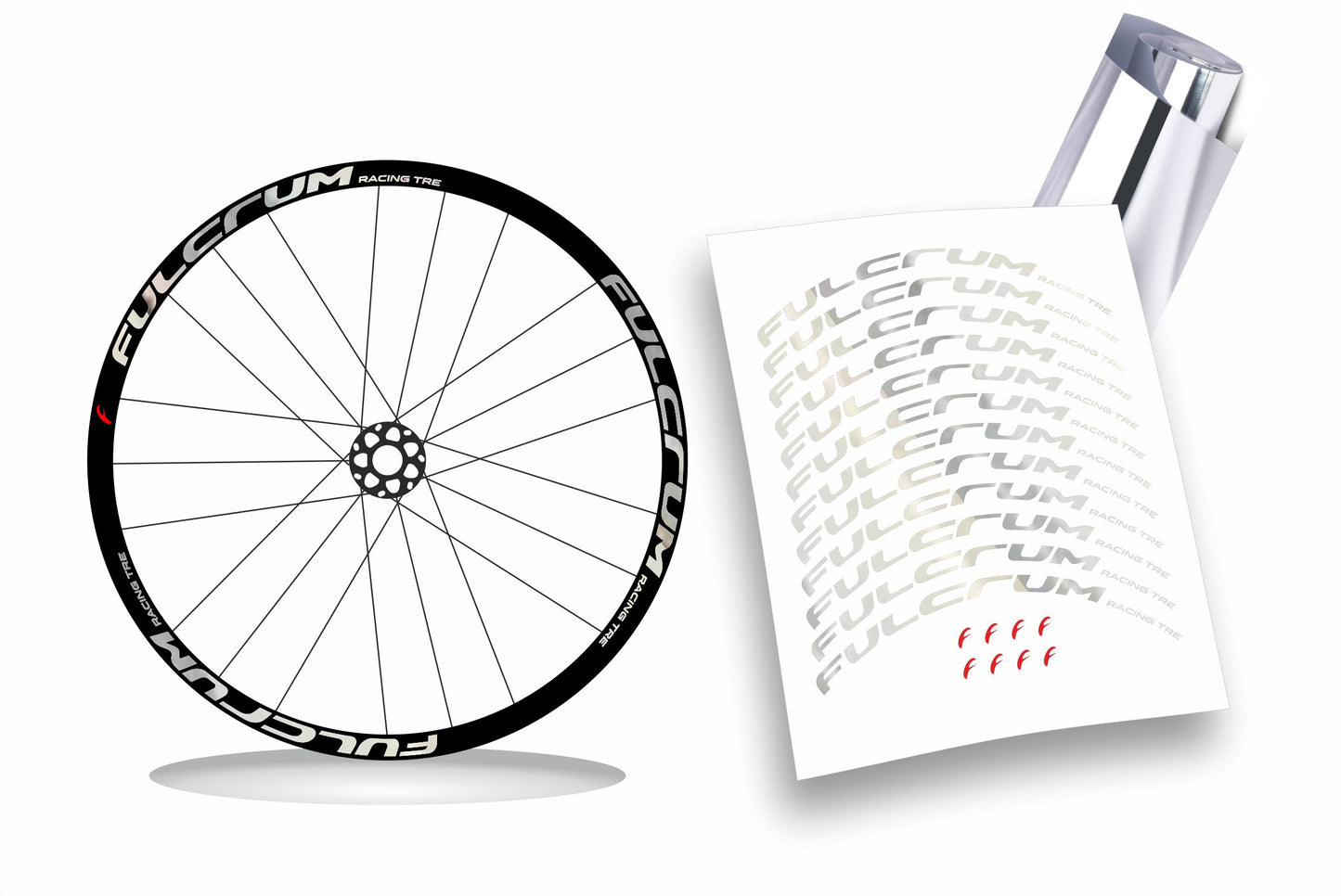 Fulcrum Racing 3/ Tre adesivi cerchi bici da corsa personalizzati stickers 28"