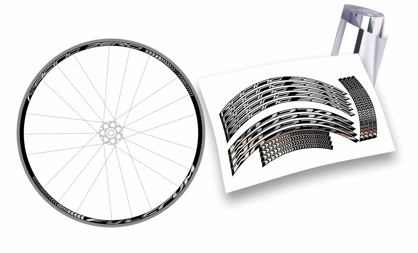 Kit completo adesivi cerchi bici da corsa fulcrum racing zero colore personalizzato stickers