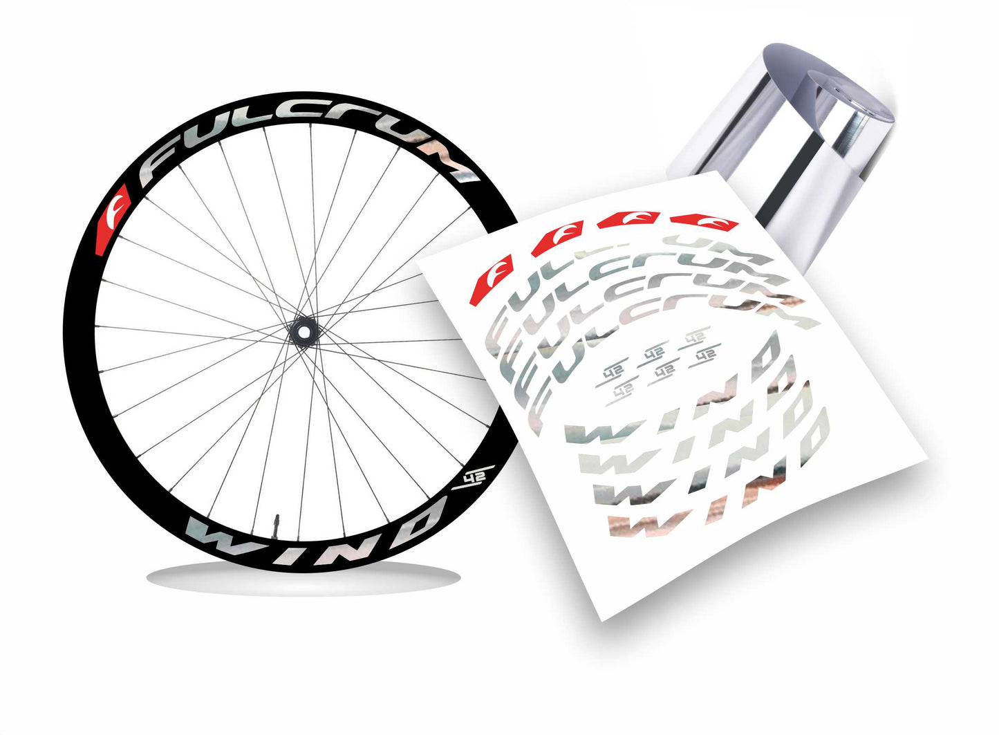 Fulcrum wind 42 adesivi sticker cerchi bici da corsa personalizzati